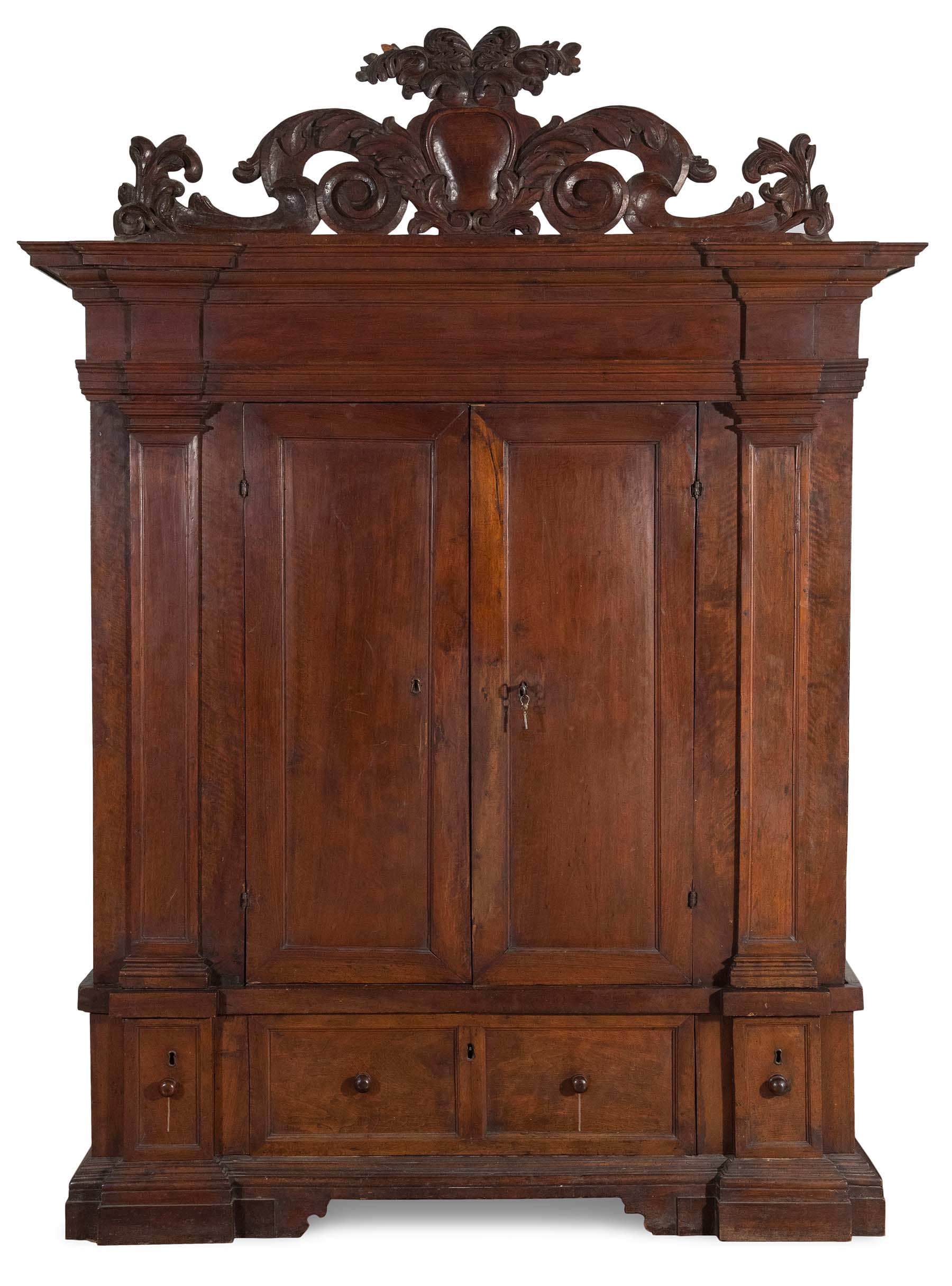 Armadio in legno di noce, Parma/Reggio Emilia, XVII sec.