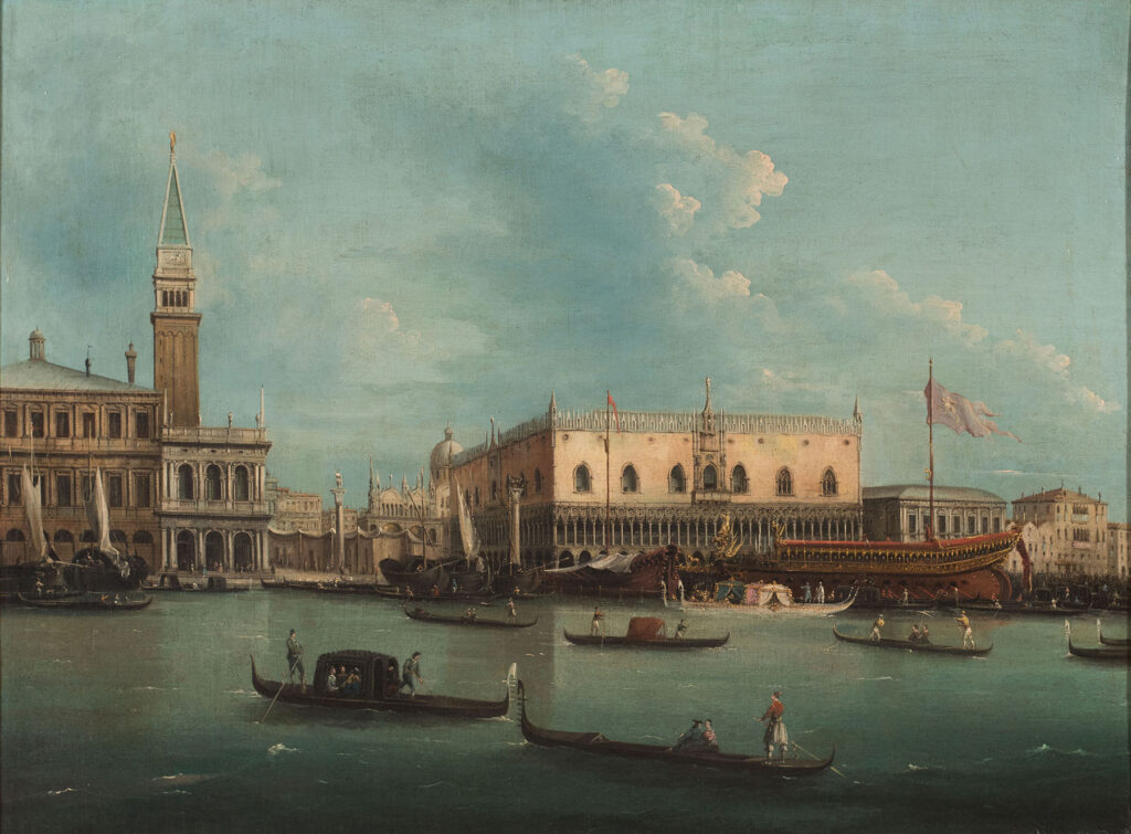 “Veduta del Bacino di San Marco”, olio su tela di Francesco Tironi.