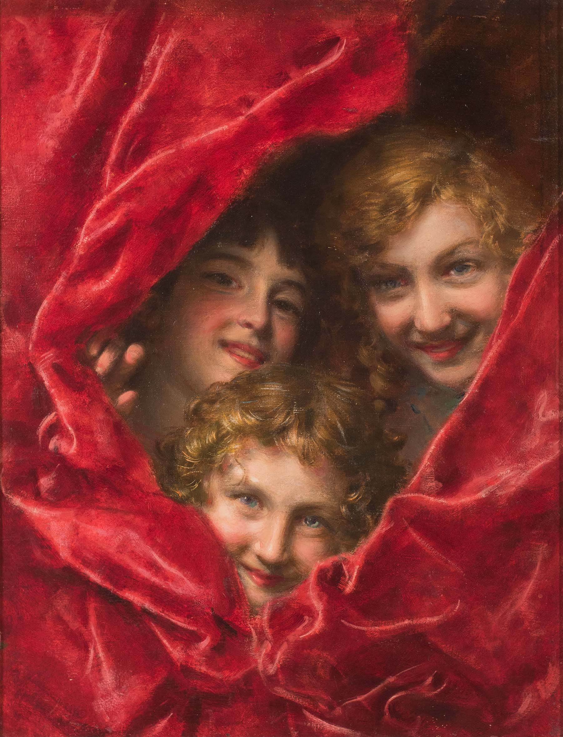 “Dietro al sipario”, olio su tela di Gaetano Bellei.