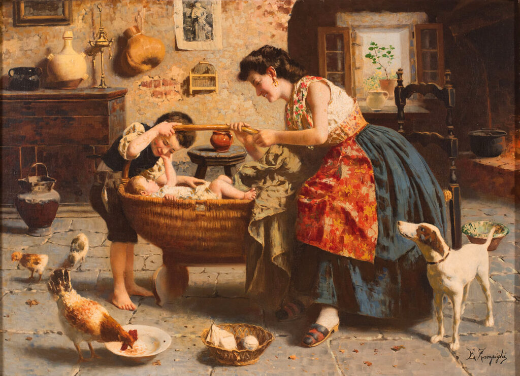 “Interior with Figures”, opera di Eugenio Zampighi.