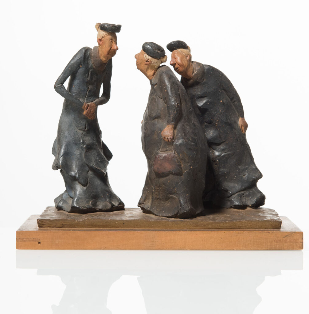 "Comunicazioni Importanti", scultura di Cleto Tomba, 1935.