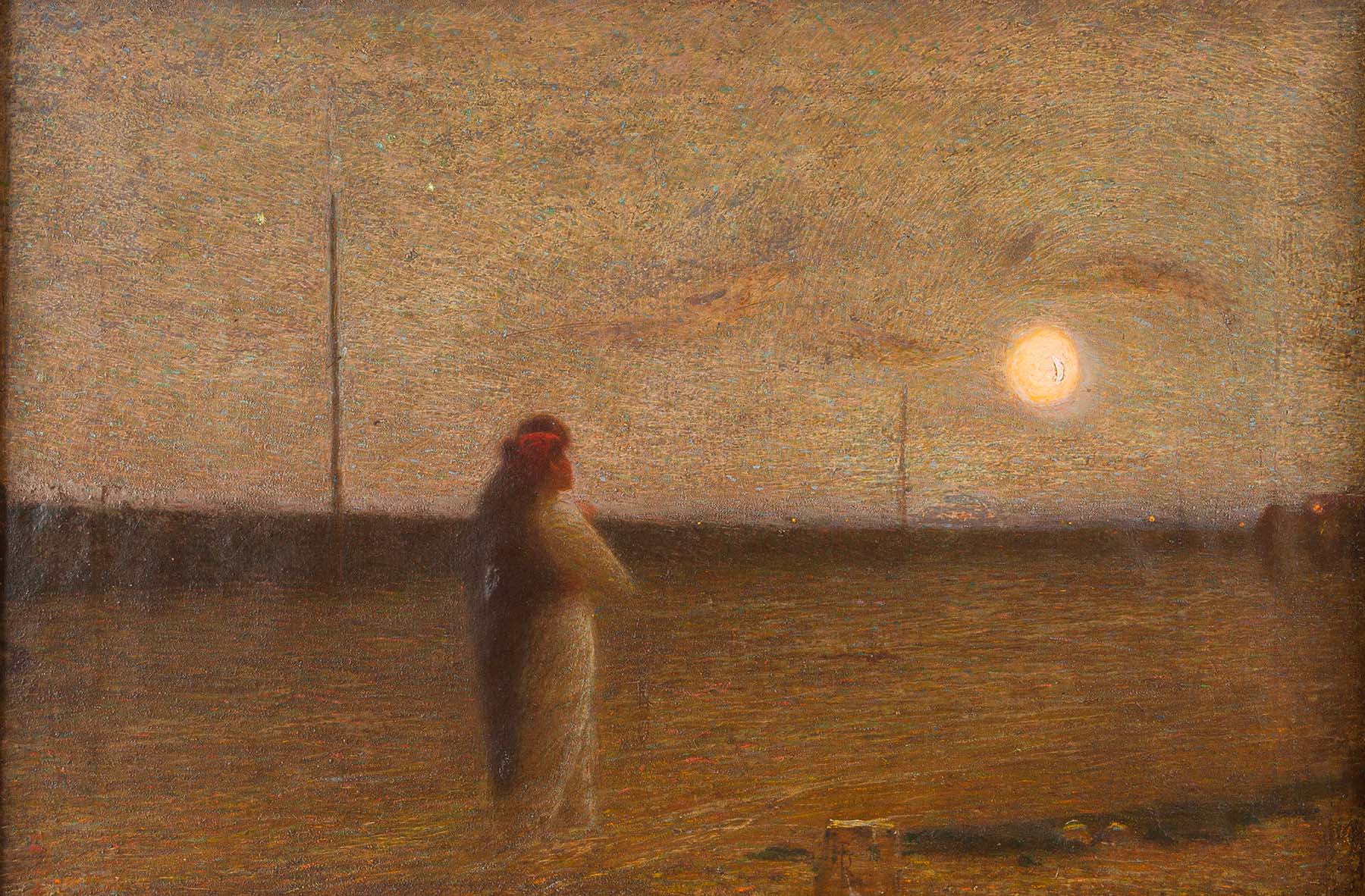 "Gli innamorati", olio su tela di Flavio Bertelli, 1893.