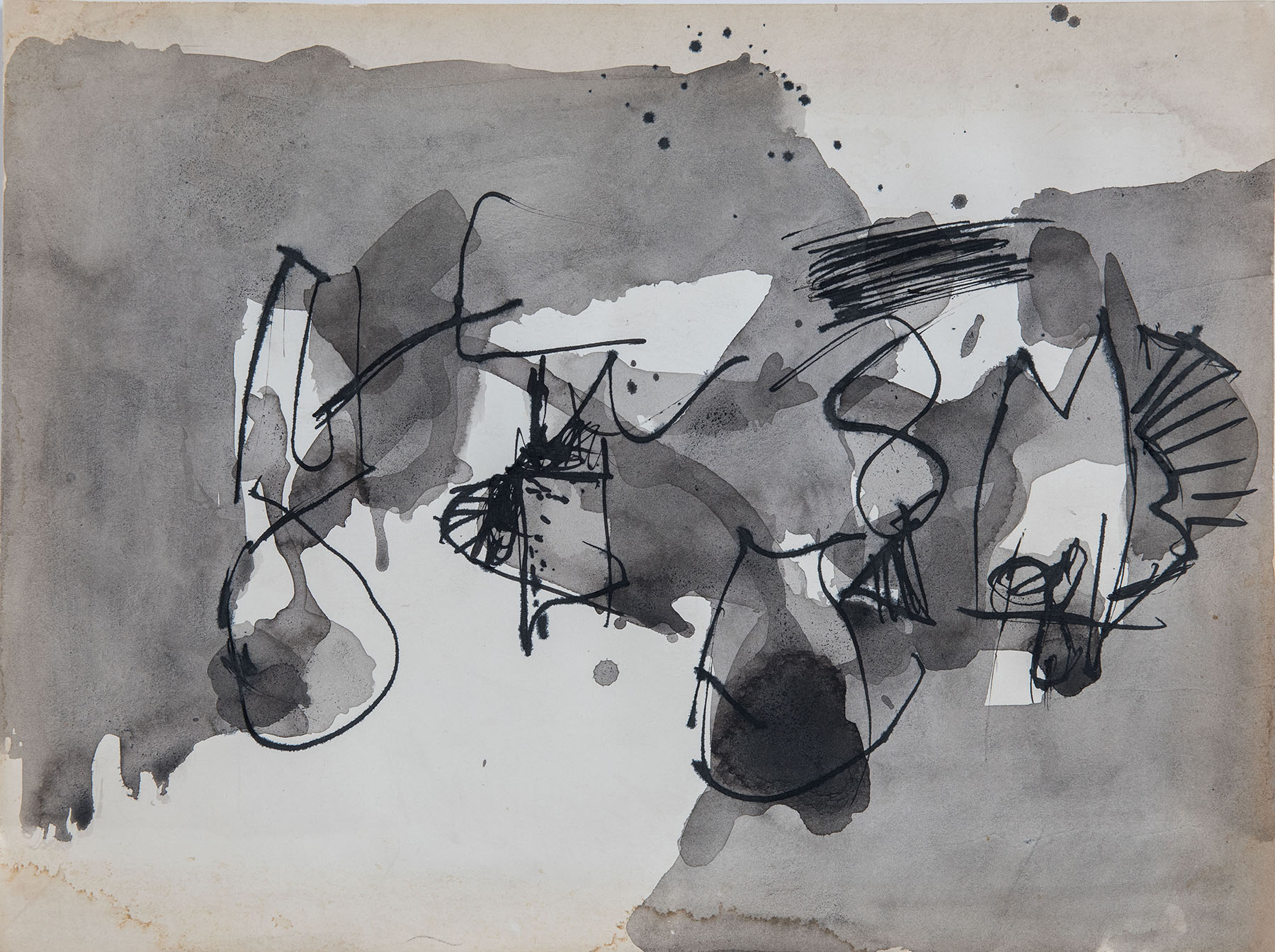 "Composizione", tempera su cartone di Afro Basaldella, 1964.