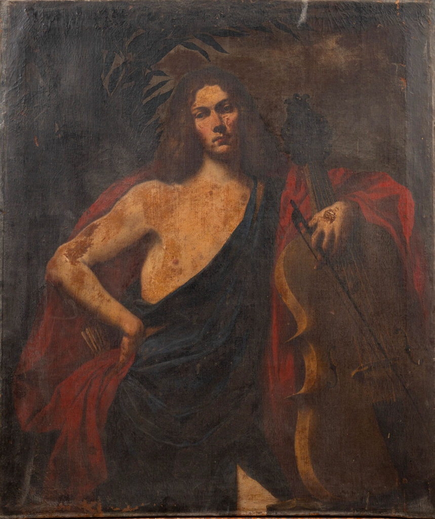 "Figura di giovane nelle vesti di Apollo", Maestro dell'Italia Centrale, prima metà XVII secolo.