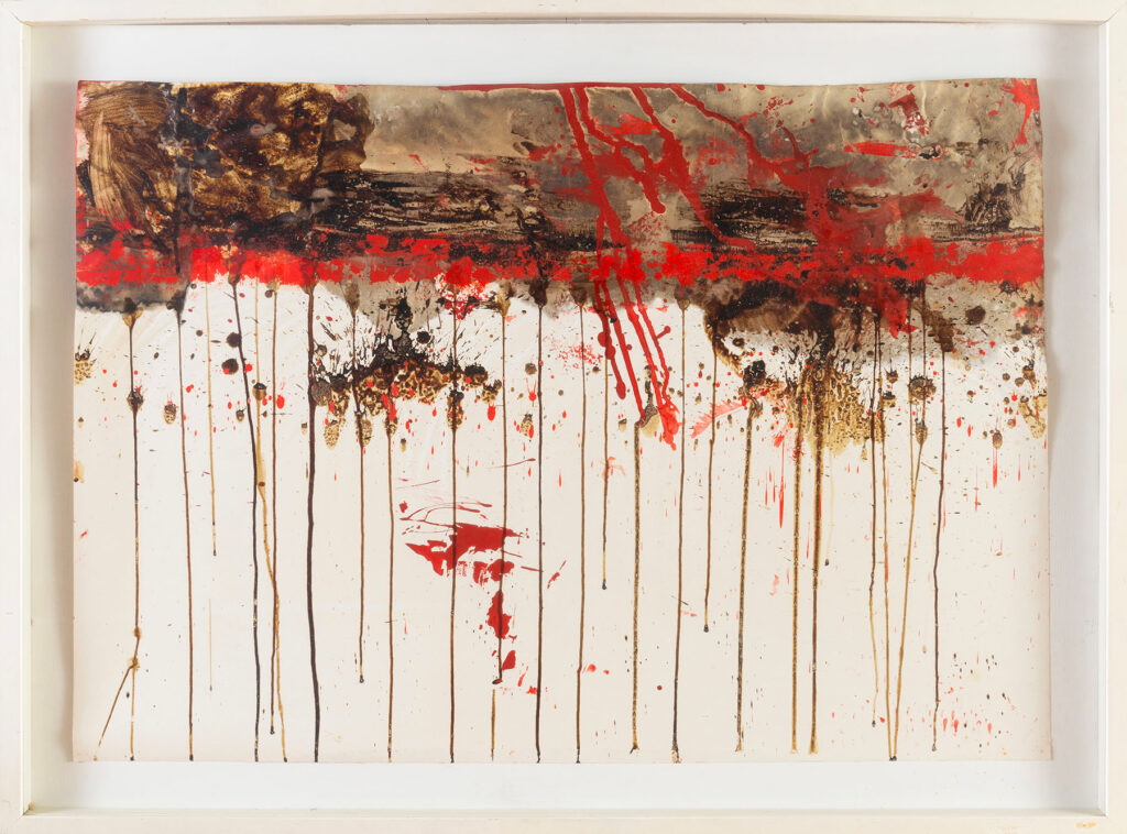 "Senza titolo" di Hermann Nitsch, opera realizzata con tecnica mista, 1981.