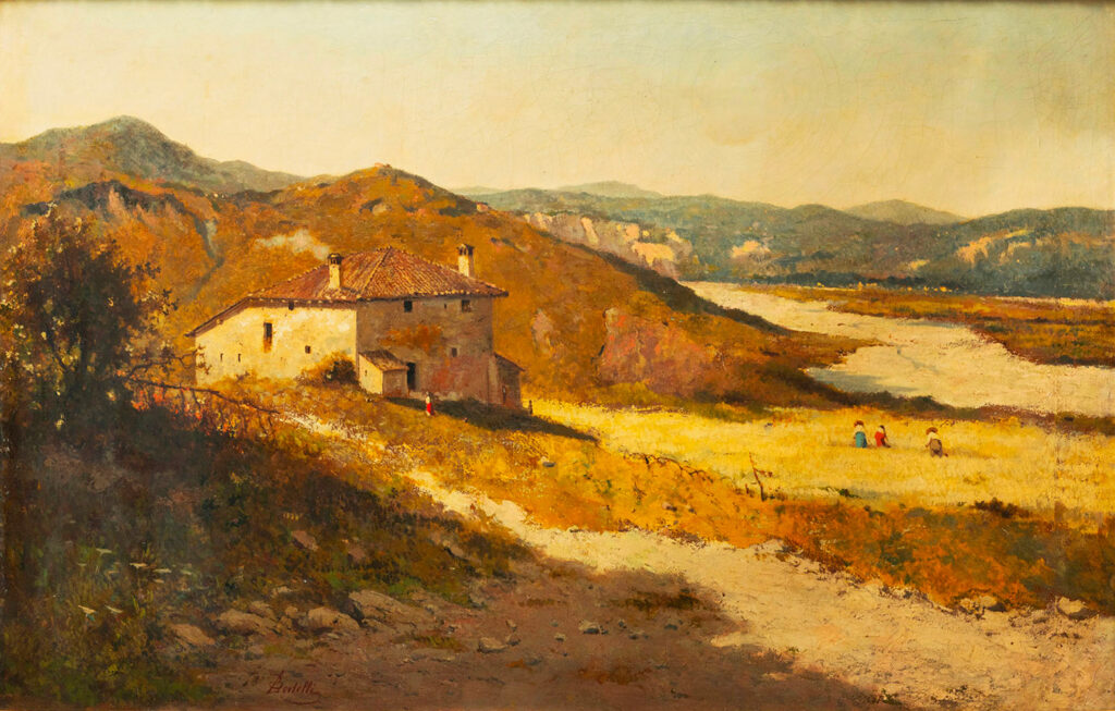 ''Vallata di Reno", olio su tela di Luigi Bertelli, 1896.