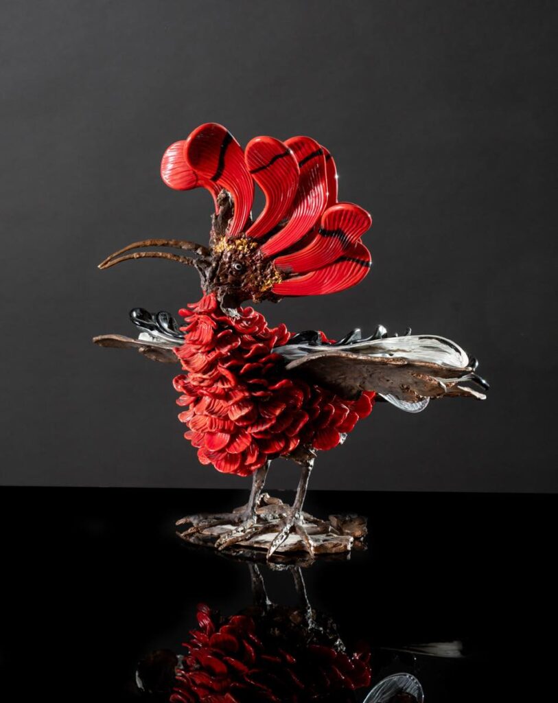 Toni Zuccheri per Venini, "Upupa", dalla serie Bestiario, 1989.