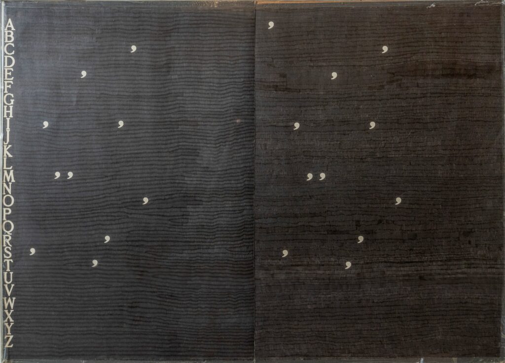 Alighiero Boetti, “Simmetrico Asimmetrico”, 1973.