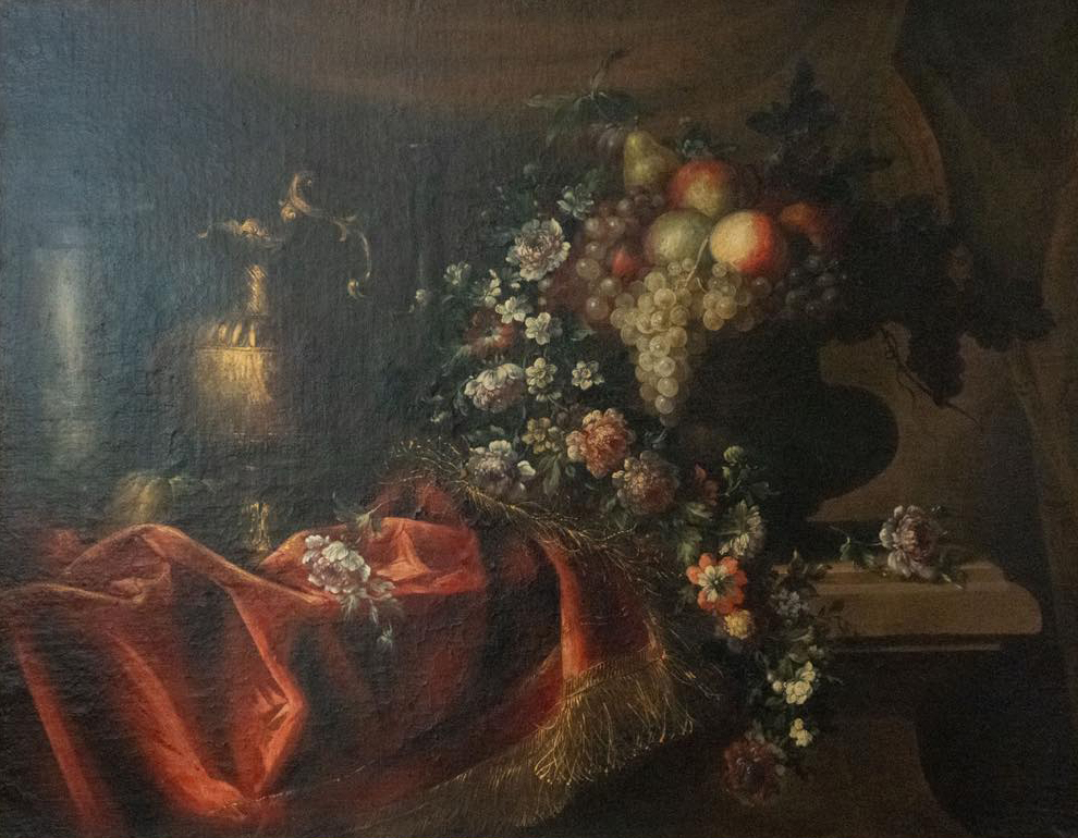 Maestro-francese-del-XVII-secolo-natura-morta-con-tappeto-frutta-e-fiori