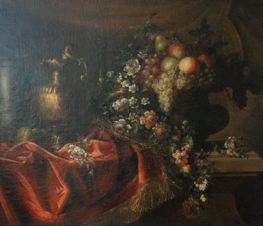 Maestro-francese-del-XVII-secolo-natura-morta-con-frutta-tappeto-e-fiori