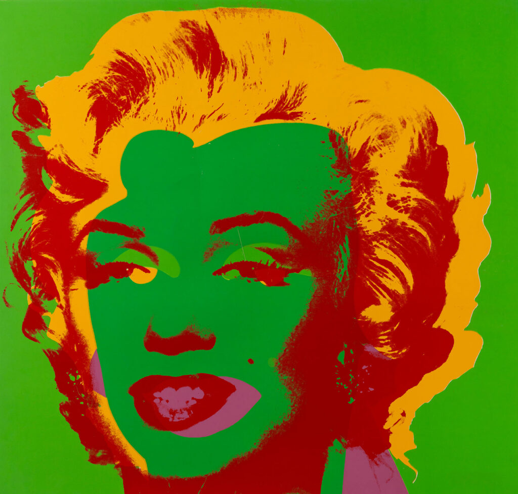 "Marilyn Monroe", serigrafia a colori di Andy Warhol.