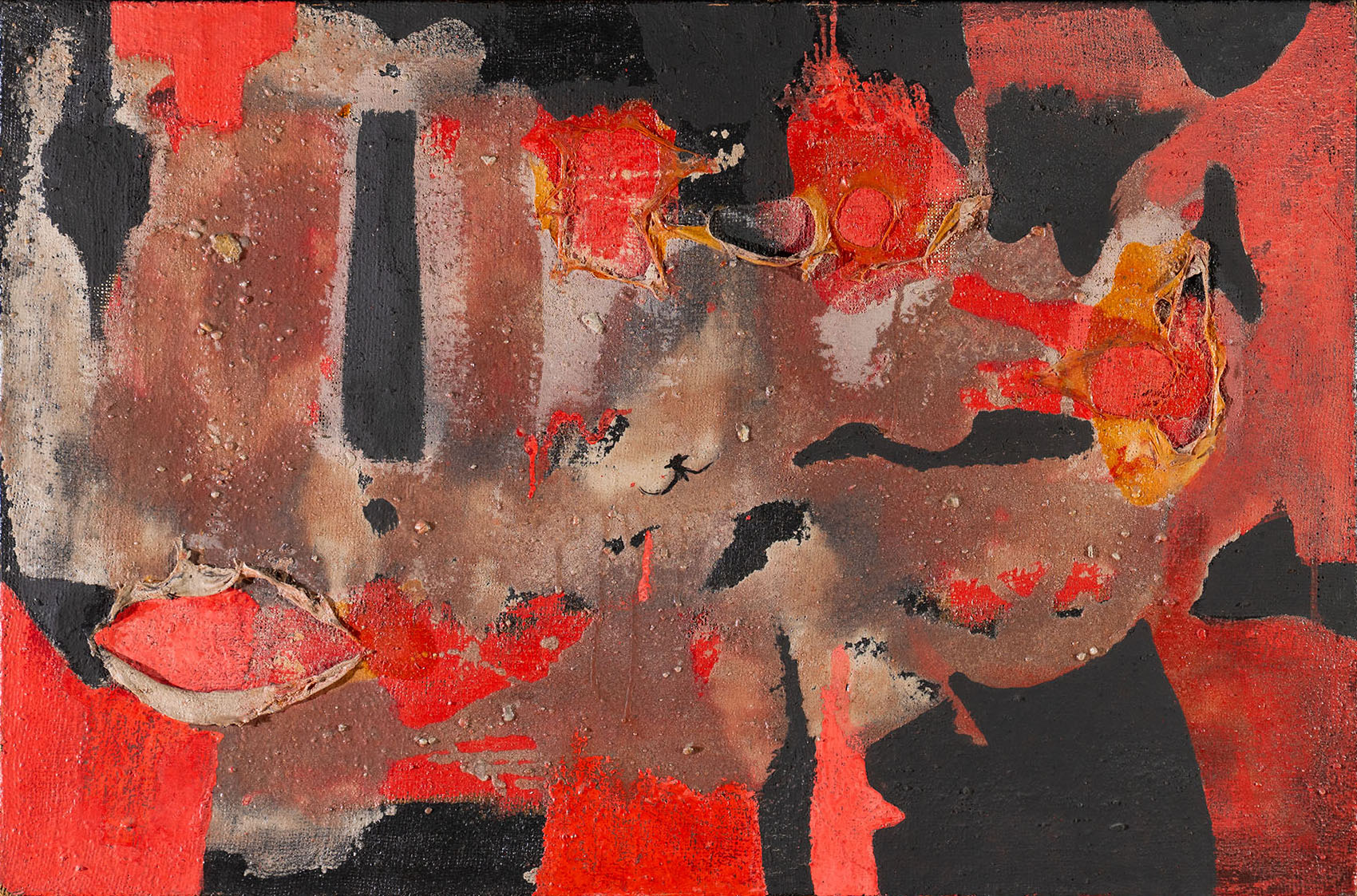 Alberto Burri, "Sabbia", olio su tela risalente al 1952.