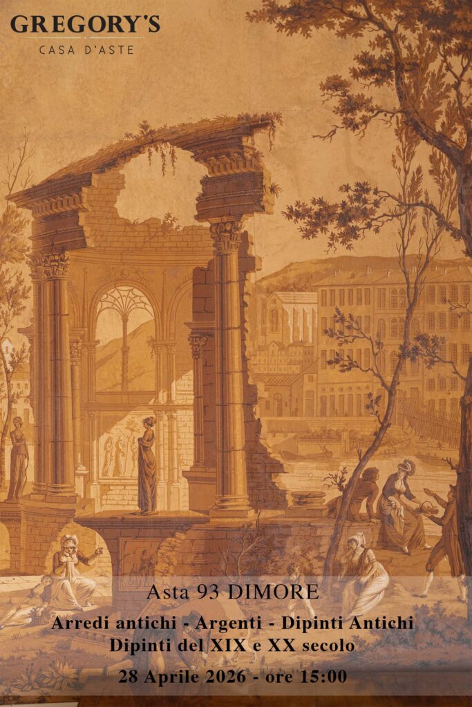 Copertina catalogo Asta 93 Dimore – asta antiquariato a Bologna con arredi, argenti e dipinti