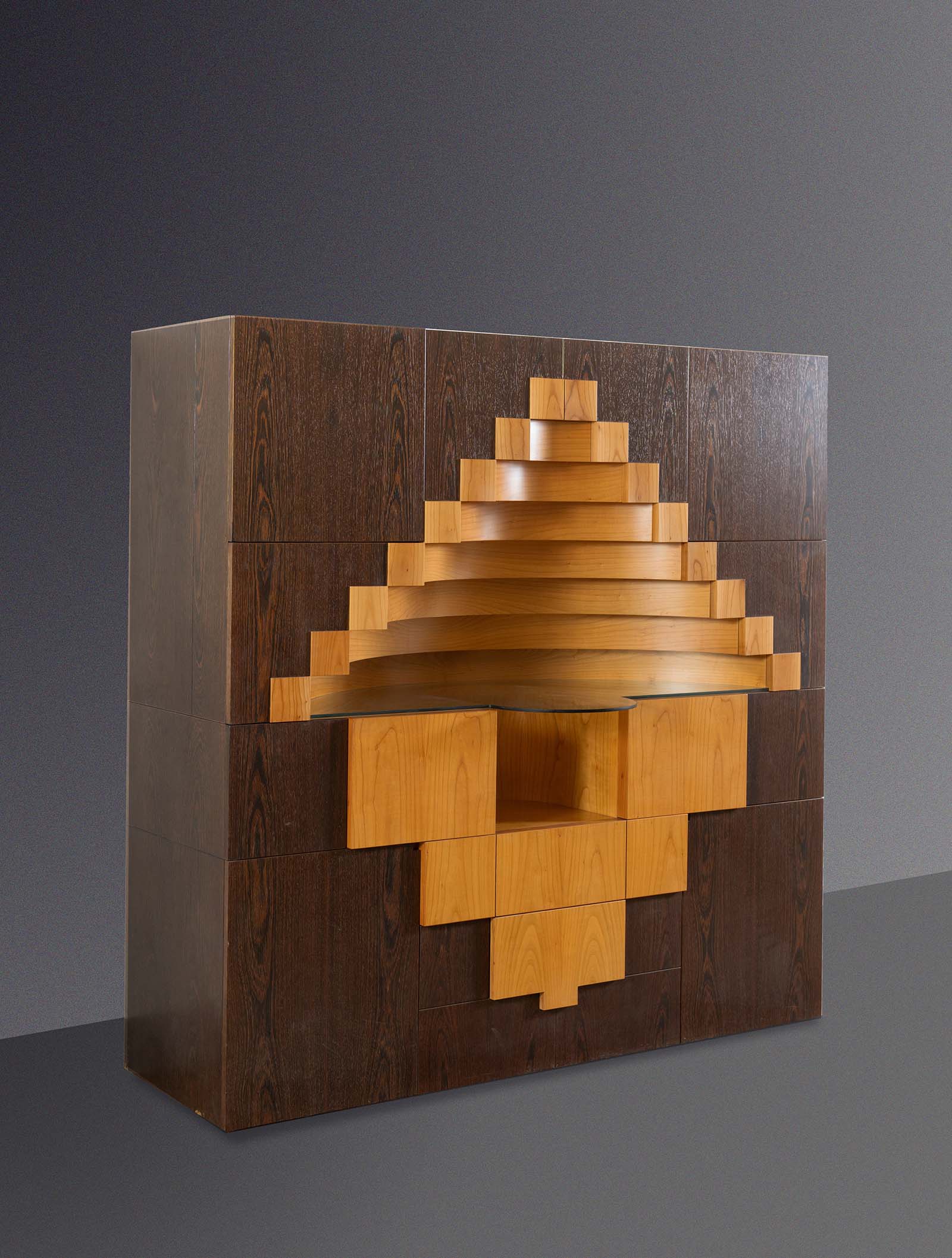 Ferdinando Meccani per Atelier Meccani, Credenza “Corinto”, Cascina – Pisa, 1978.