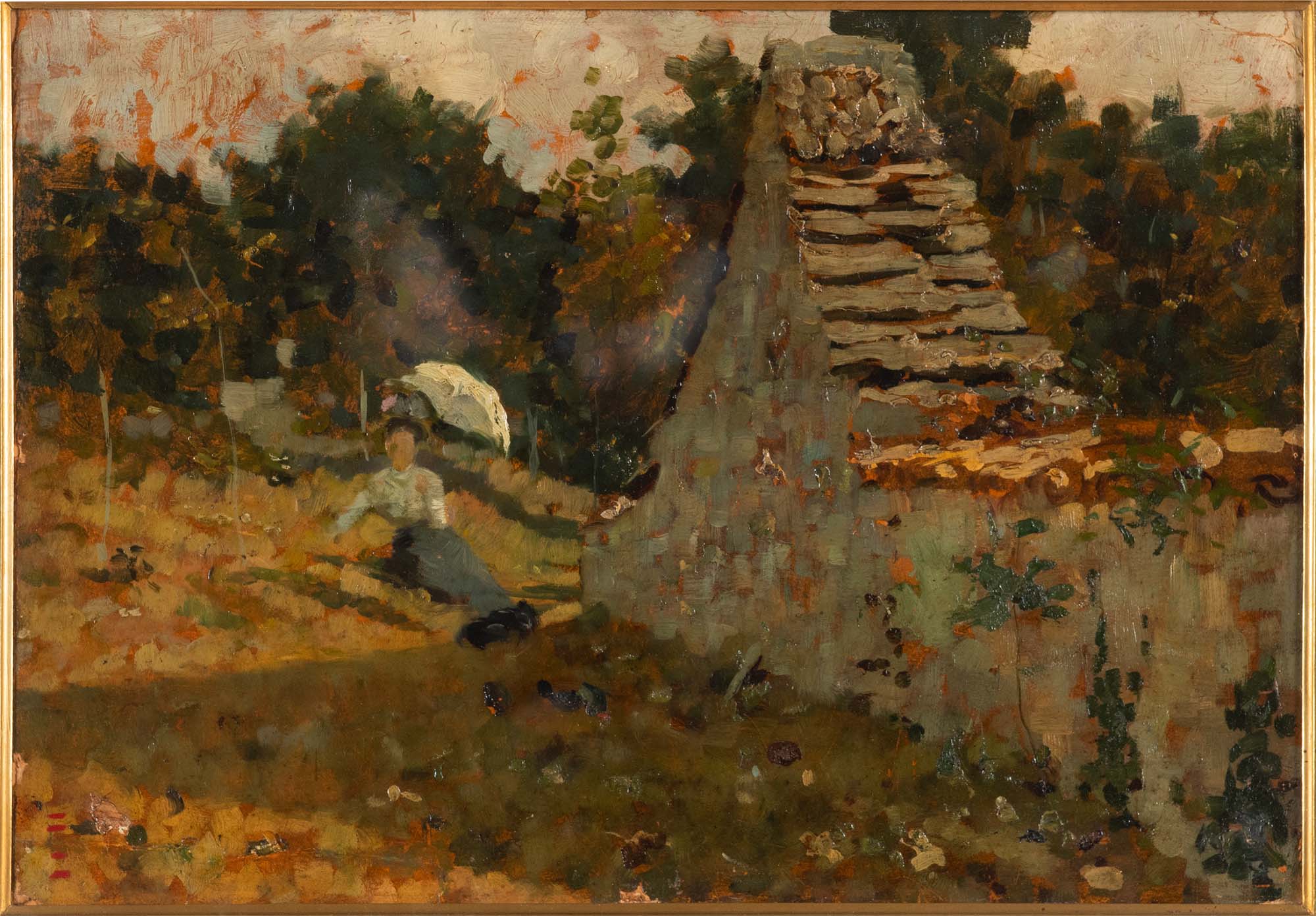 Flavio Bertelli (1865-1941), “Signora con ombrellino”.