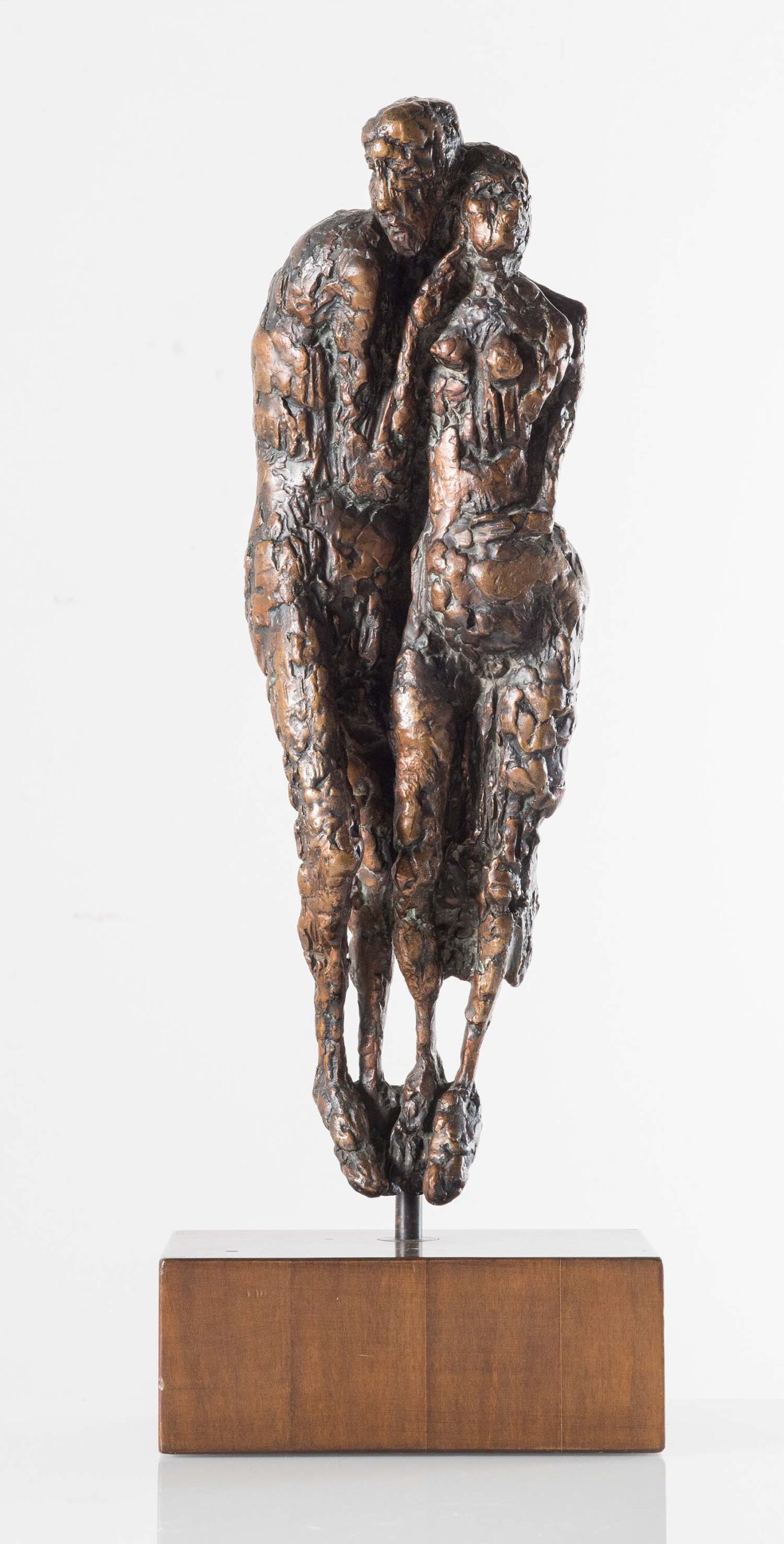Floriano Bodini Amanti 1958 scultura in bronzo