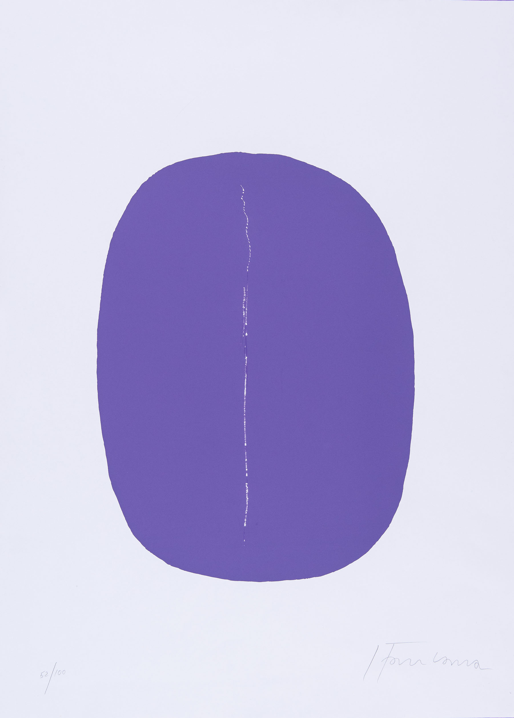 Lucio Fontana Concetto spaziale serigrafia a colori su carta