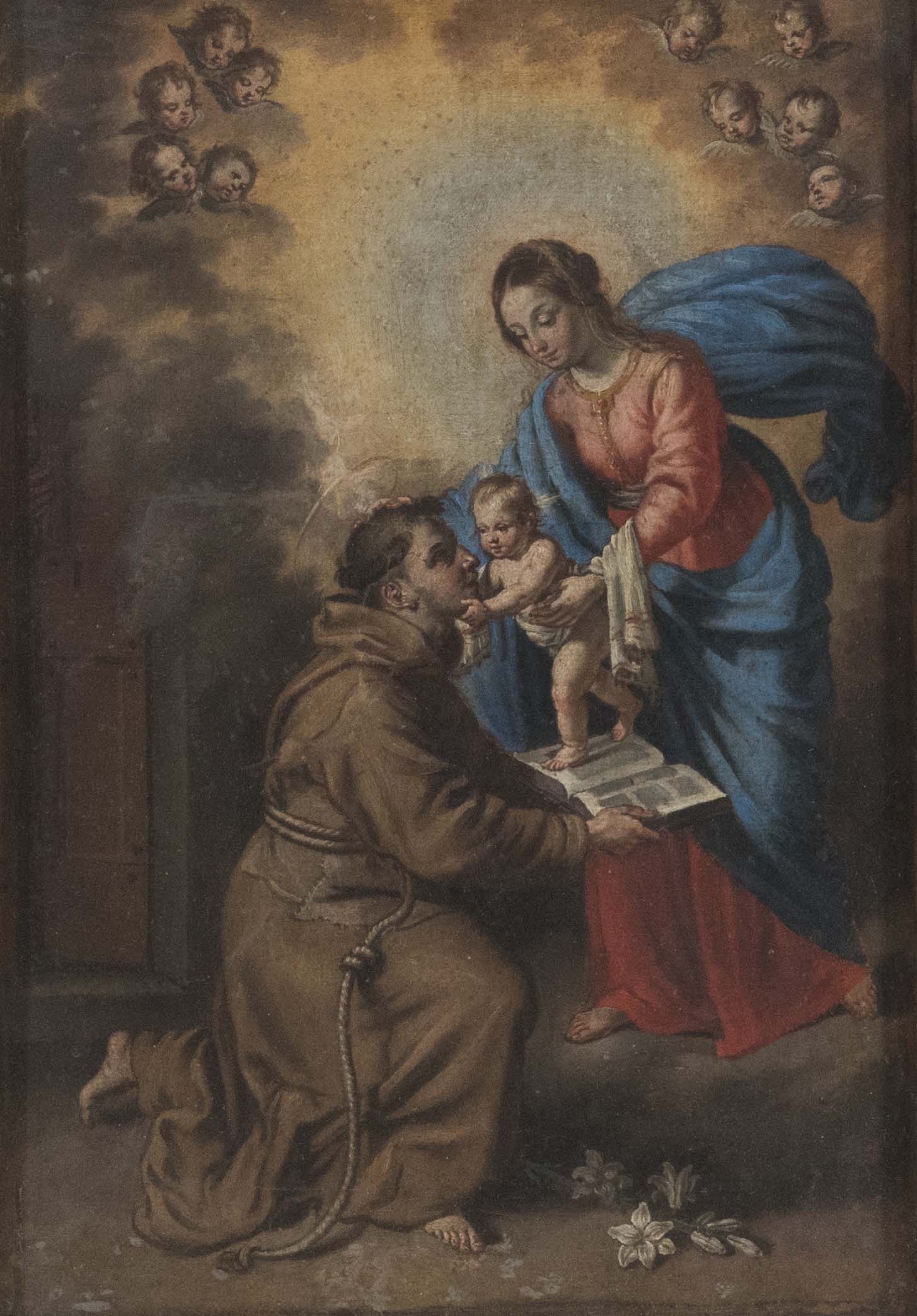 Maestro del XVII sec., “Madonna con Bambino e Sant’Antonio da Padova”.