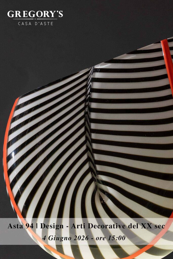Prossima asta Design e Arti Decorative del XX secolo Gregory's Casa d'Aste 4 giugno 2026