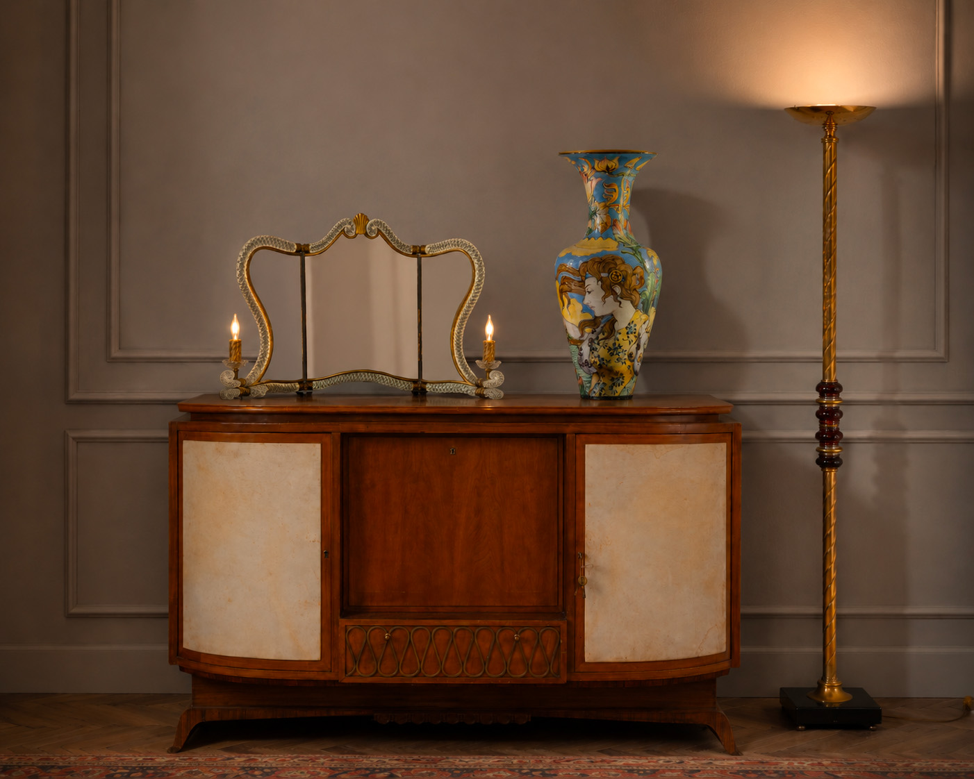 Prossima asta Design Gregory's Casa d'Aste con arredi di Melchiorre Bega, vetri Murano e oggetti del XX secolo