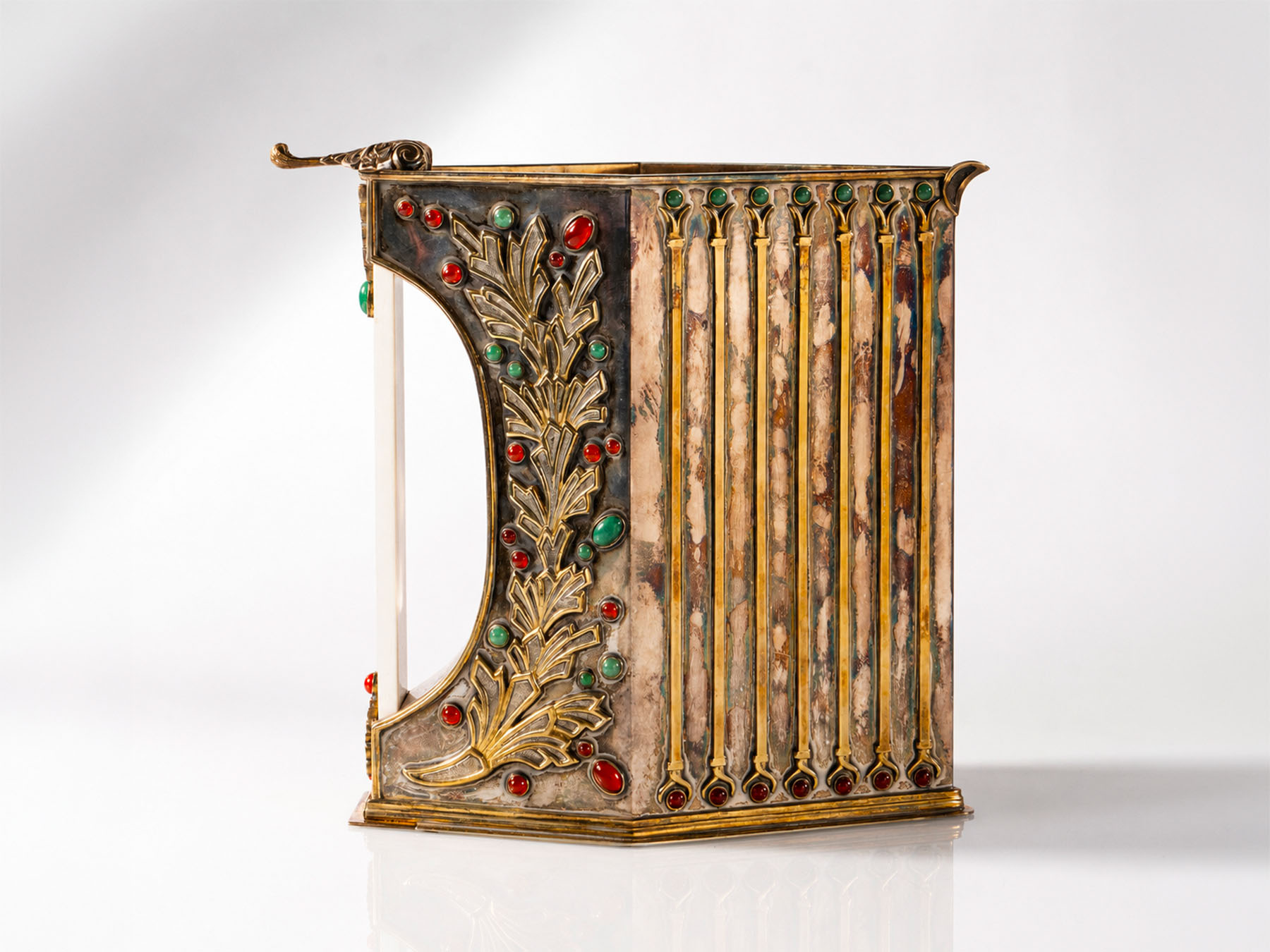 Alessandro Stefani, “Filla” carafe in silver and vermeil, Bologna, 20th century.