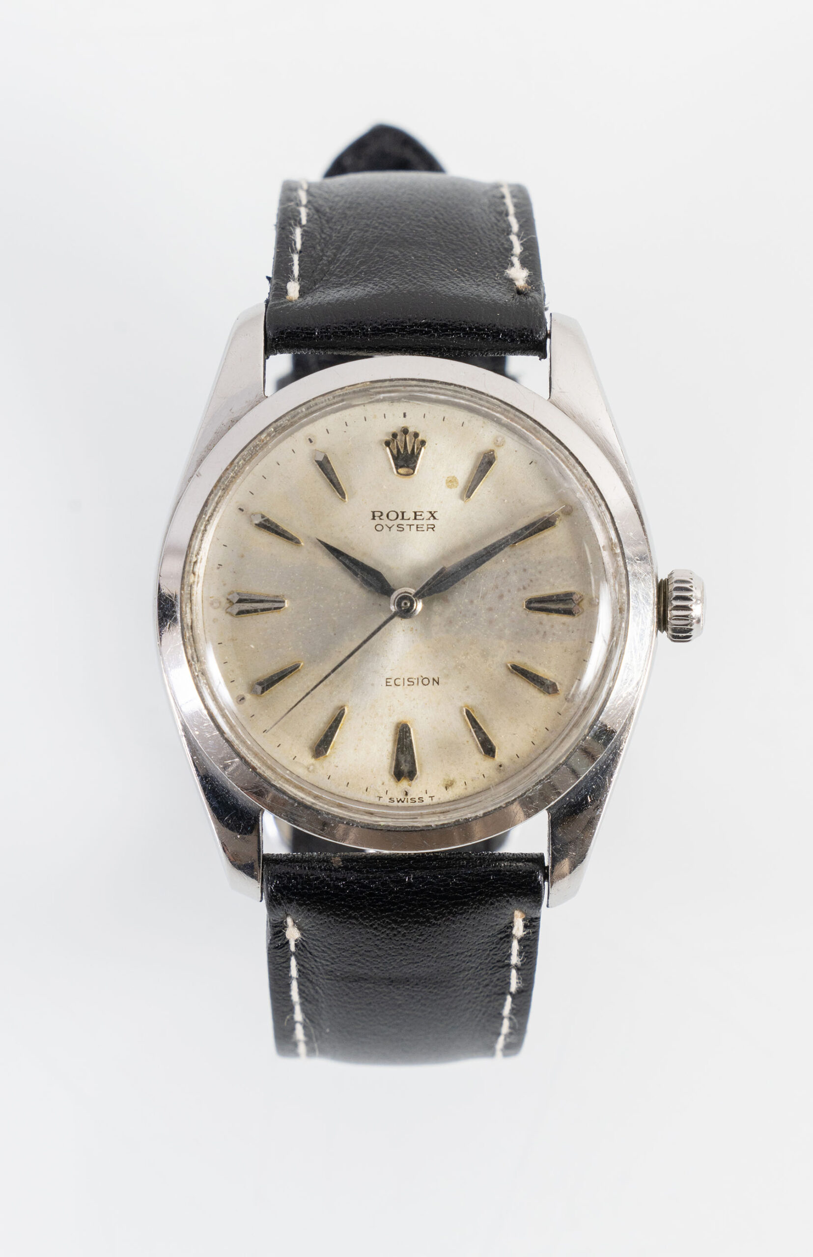 Orologio da polso Rolex Oyster Precision Ref. 6424 degli anni Sessanta con movimento manuale calibro 1215 e quadrante originale.