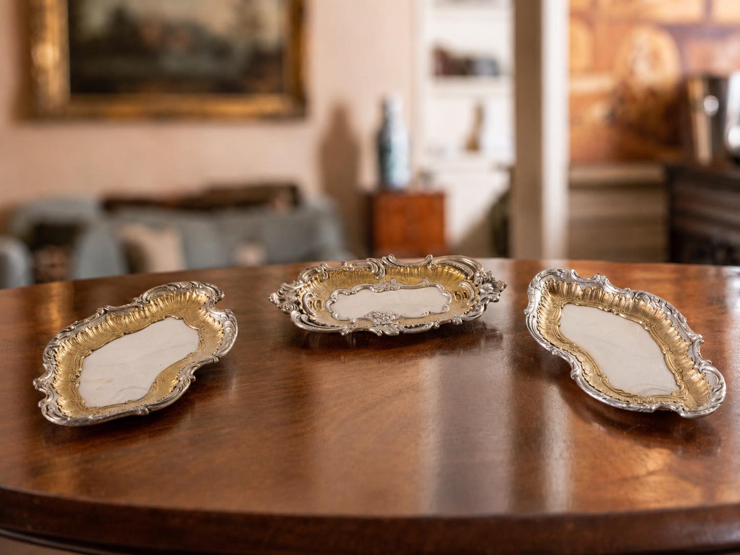 Set of Three Silver Trays, 20th Century, Stefani – Bologna